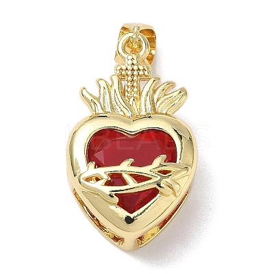 Brass Glass Pendants X-KK-L253-28G-02-1