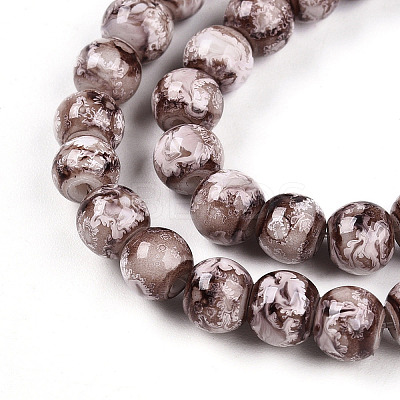 Baking Paint Glass Beads Strands DGLA-N003-6mm-A05-1
