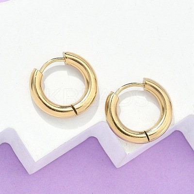 Ion Plating(IP) 304 Stainless Steel Huggie Hoop Earrings EJEW-F111-16mm-G-1