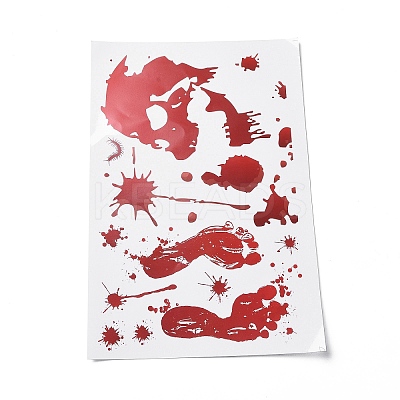Halloween Theme PVC Static Stickers DIY-F133-04-1