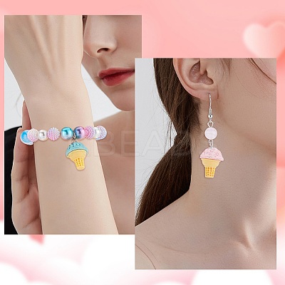 24Pcs 6 Colors Opaque Resin Imitation Food Pendants RESI-SC0002-85-1