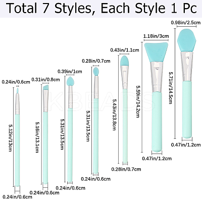 1 Set Silicone Makeup Brushes Set AJEW-GF0010-26-1