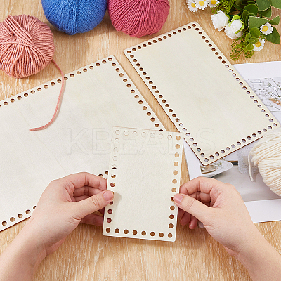 5Pcs 3 Styles Wooden Basket Bottoms DIY-HS0002-15-1