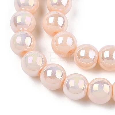 Electroplate Opaque Glass Beads Strands GLAA-T032-P6mm-AB09-1