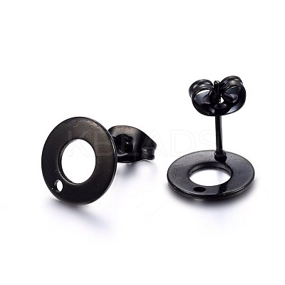 304 Stainless Steel Stud Earring Findings STAS-H472-01B-1