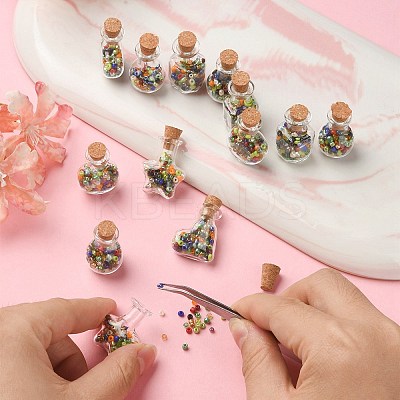 20Pcs 5 Styles Mini High Borosilicate Glass Bottle Bead Containers BOTT-YW0001-02-1