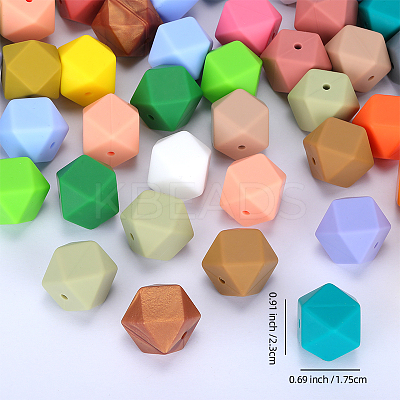 Hexagonal Silicone Focal Beads SI-JX0020A-114-1
