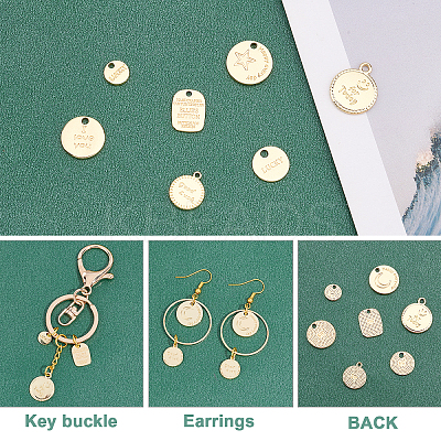 56Pcs 7 Style Rack Plating Alloy Charms FIND-PH0003-18-1