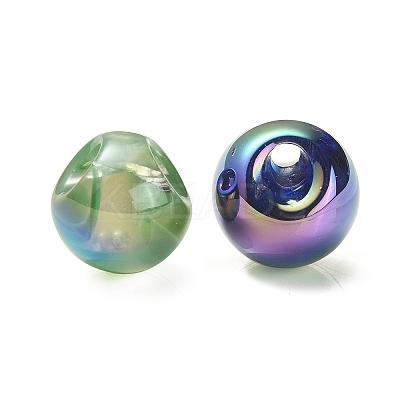 UV Plating Rainbow Iridescent Acrylic Beads OACR-P015-05A-1