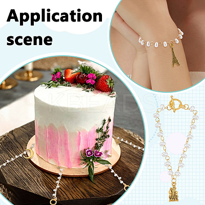 10Pcs ABS Plastic Imitation Pearl & Alloy Enamel Pendant Decorations HJEW-BC00078-1