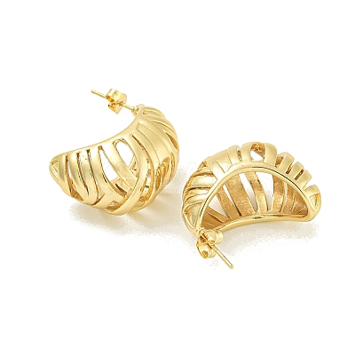 PVD Vacuum Plating 304 Stainless Steel Teardrop Stud Earrings for Women EJEW-G401-08G-1