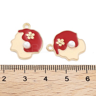 Light Gold Plated Alloy Enamel Pendants ENAM-M219-15KCG-03-1
