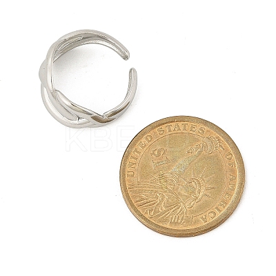 304 Stainless Steel Cuff Rings for Women RJEW-G338-25P-1