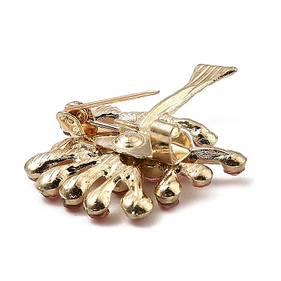 Alloy Glass Rhinestone Tree Brooches JEWB-K017-02KCG-1