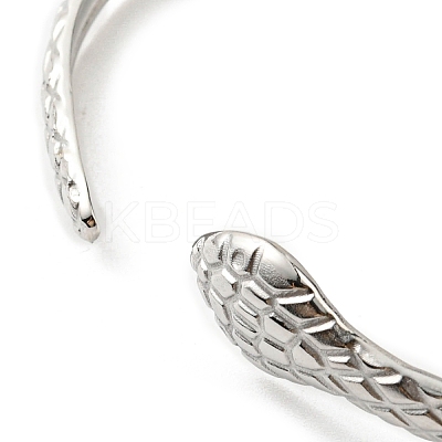 Non-Tarnish 304 Stainless Steel Snake Cuff Bangle LS-BJEW-F456-01P-1