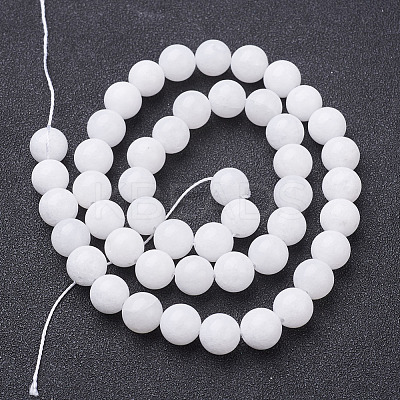 Natural White Jade Beads Strands GSR8mmC067-1