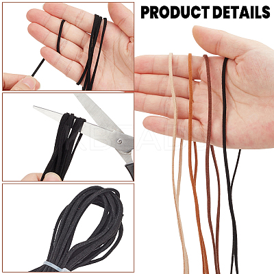 4Pcs 4 Colors Flat Faux Suede Cord OCOR-CL0001-06A-1