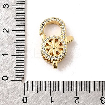 Brass Micro Pave Clear Cubic Zirconia Lobster Claw Clasps KK-A266-24E-G-1