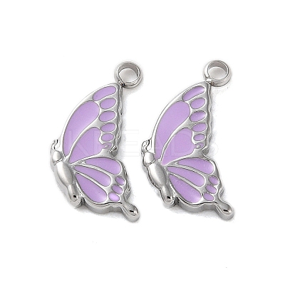 304 Stainless Steel with Enamel Charms STAS-L022-400P-02-1