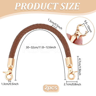PU Imitation Leather Braided Bag Handles DIY-WH0366-41C-1
