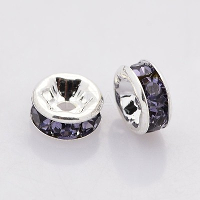 Brass Rhinestone Spacer Beads RB-A014-Z4mm-18S-NF-1