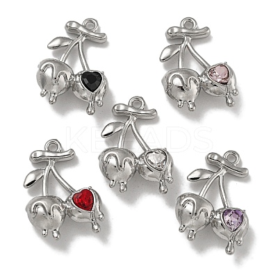 Rack Plating Alloy Rhinestone Pendants PALLOY-F312-19P-1