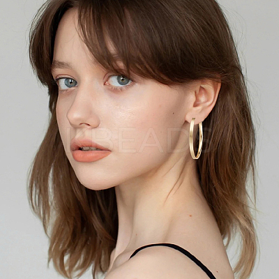 3 Pairs Brass Hoop Earrings for Women EJEW-BBC0001-66G-02-1