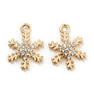 Brass Micro Cubic Zirconia Charms KK-Q789-33G-1