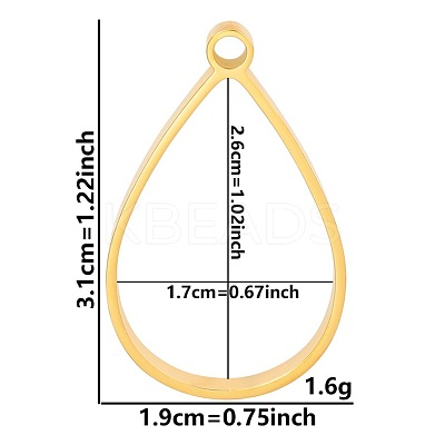 Stainless Steel Open Back Bezel Pendants PW-WGB5BE7-51-1