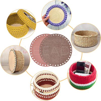 4Pcs 2 Colors Plywood Crochet Basket Base DIY-PH0031-94-1