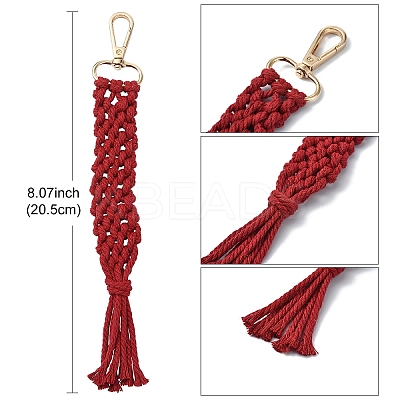 Hand-woven Cotton Pendant Decoration HJEW-YW00039-01-1