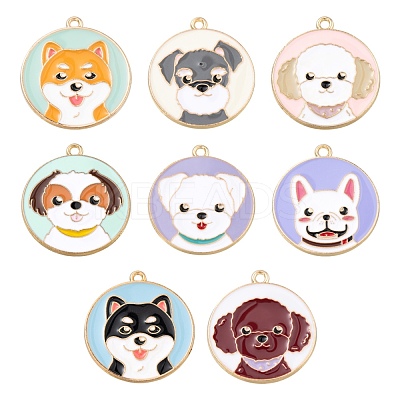 16Pcs 8 Style Eco-Friendly Alloy Enamel Pendants ENAM-FS0001-15-1