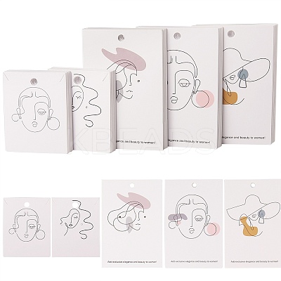 100Pcs 5 Style Cardboard Jewelry Display Cards CDIS-SZ0001-20-1