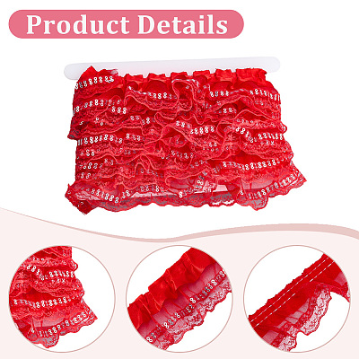 5M Double Polyester Lace Trim for Sewing Decoration OCOR-CY0001-63A-1