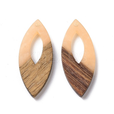 Opaque Resin & Walnut Wood Pendants RESI-N025-047B-03-1