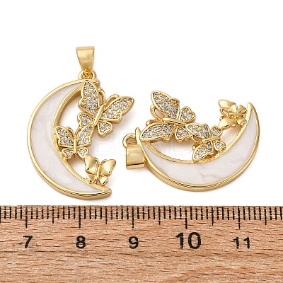 Brass Micro Pave Cubic Zirconia Pendants KK-D390-12G-1