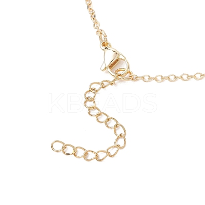 7 Chakra Natural Mixed Stone Faceted Round Beaded Arrow Pendant Brass Cabel Chain Necklaces NJEW-TA00206-1