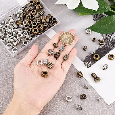 120Pcs 10 Style Tibetan Style Alloy Beads FIND-NB0002-85-1