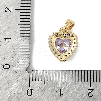 Brass Micro Pave Cubic Zirconia Charms KK-P283-24G-1