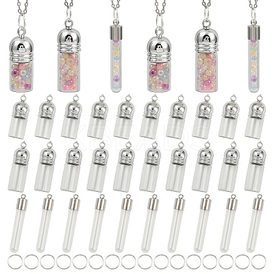 30Pcs 4 Styles Glass Bottle Pendants GLAA-YW0004-23-1