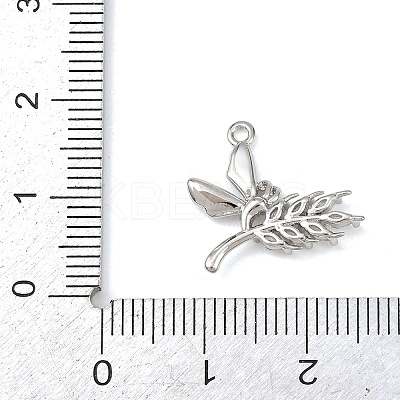 Brass Micro Pave Clear Cubic Zirconia Pendants KK-G545-04P-1
