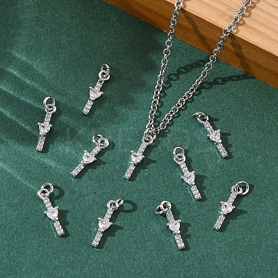SHEGRACE Brass Micro Pave Cubic Zirconia Pendants XGRQ3D633-513P-1