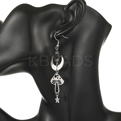 Celestial Brass & 304 Stainless Steel Dangle Drop Earrings for Women EJEW-JE07346-02-1