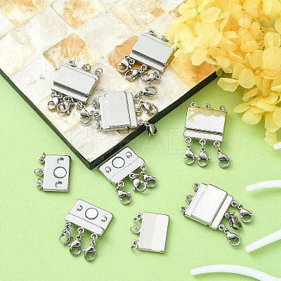 Zinc Alloy Box Magnetic Clasps Converter PALLOY-C159-02P-1