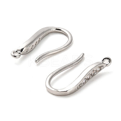 Brass Micro Pave Cubic Zirconia Earring Hooks KK-F870-08P-1