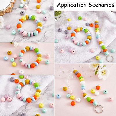 20Pcs 10 Colors Rondelle Silicone Beads JX323A-01-1