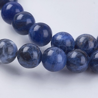 Natural Sodalite Beads Strands X-G-G448-8mm-25-1