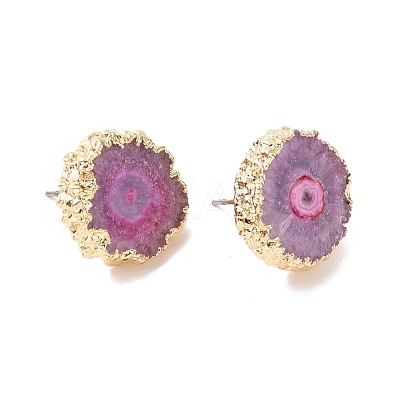 Natural Dyed Quartz Stud Earrings EJEW-P166-B02-1