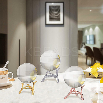3Pcs 3 Colors Branch Crystal Ball Display Stand Alloy Metal Base ODIS-BC0001-09-1