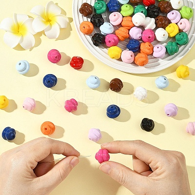 30Pcs Opaque Acrylic Beads OACR-YW0003-87A-1